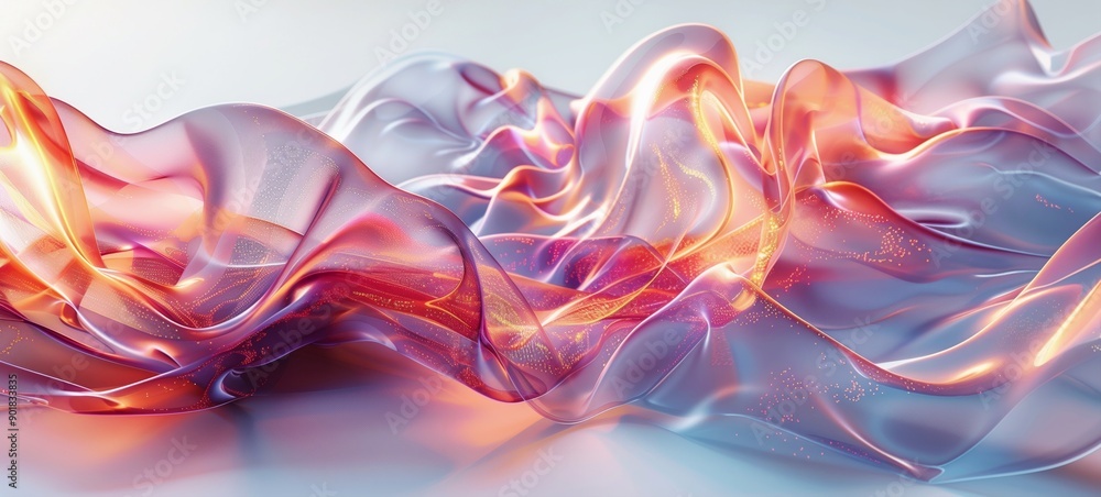 Obraz premium Elegant and Sophisticated Display of Colorful Light Waves 