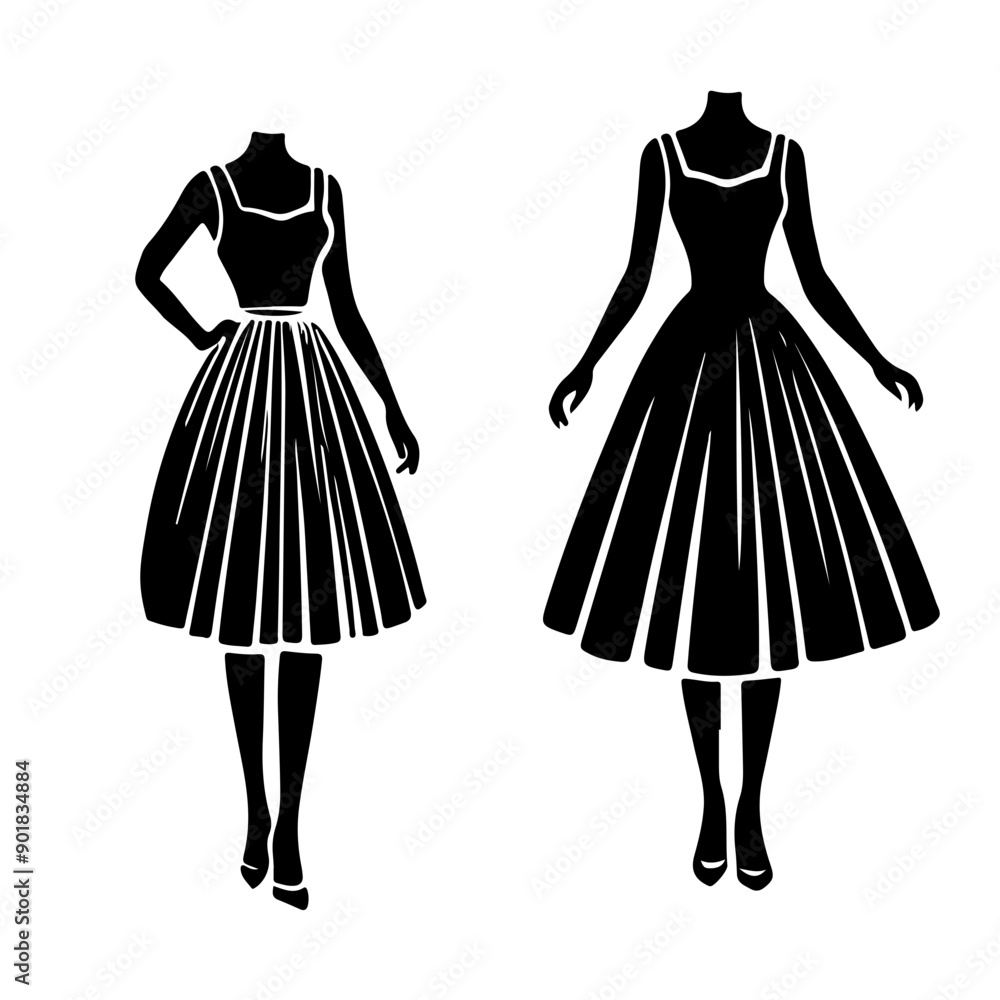 Stylish Women's Dress Silhouettes for Fashion Design Stylish Women's Dress Silhouettes for Fashion Design