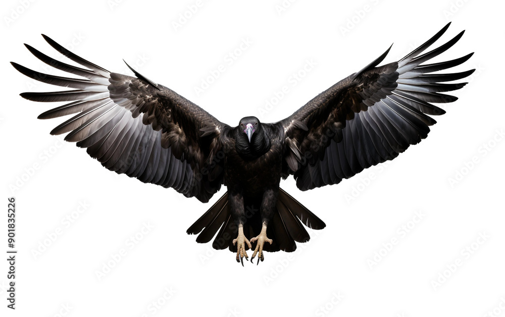 Obraz premium Fierce eagle with spread wings, showcasing its powerful flight, perfect for bird-of-prey and nature-themed projects.