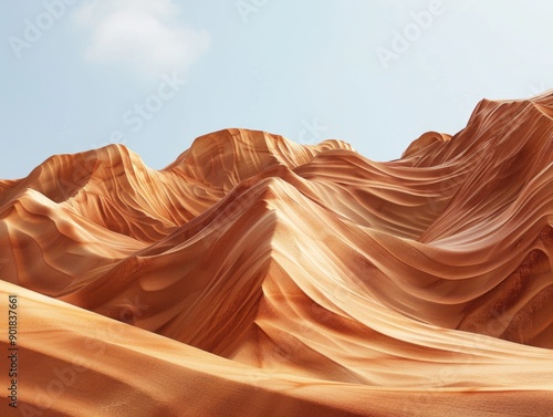 A serene desert landscape with a bright blue sky, suitable for use in travel or nature-related projects