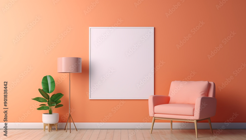 Modern Interior Design Style with empty frame Modern Interior Design Style with empty frame