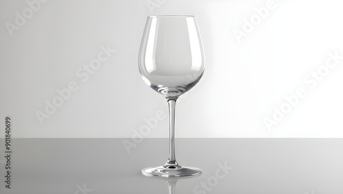 empty wine glass on white