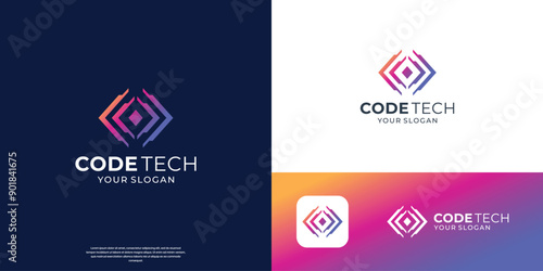 symbol of coding logo design inspiration.