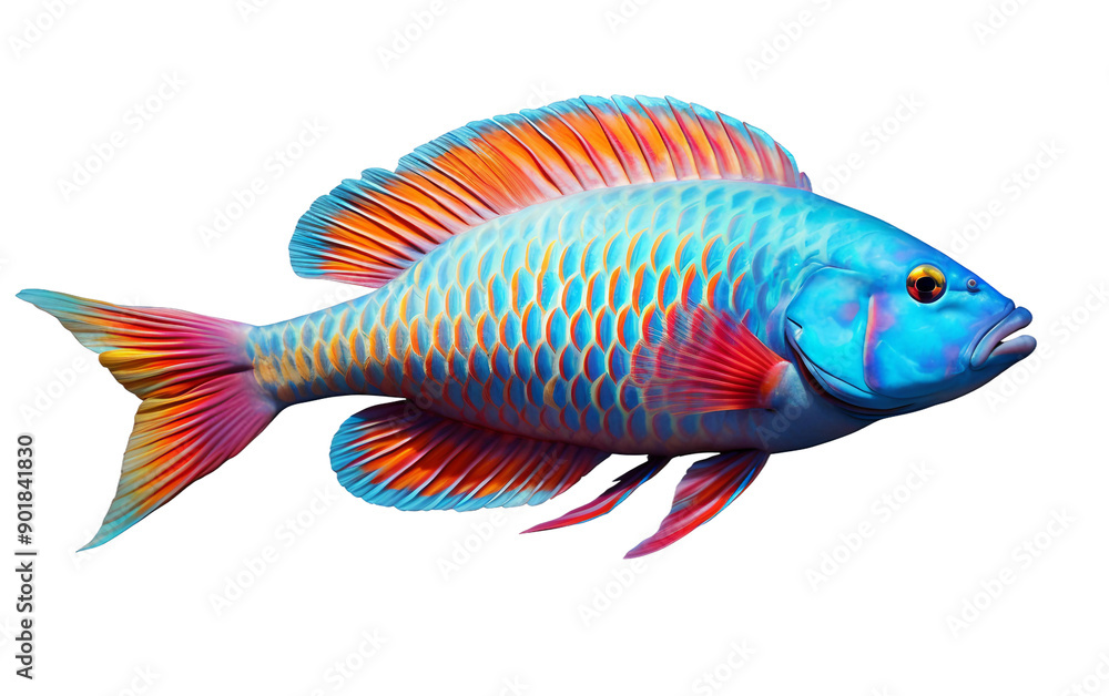 Fototapeta premium Parrotfish on White Background