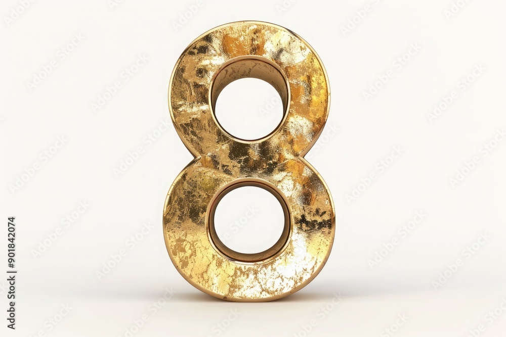 the number 8 in gold on a white background the number 8 in gold on a white background