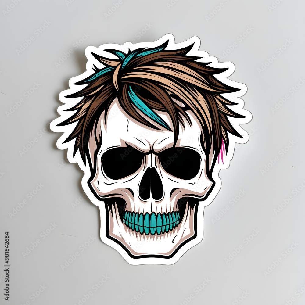 Obraz premium skull sticker with undercut