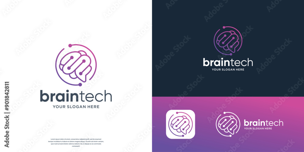 brain tech logo icon design with creative connect dot symbol. brain connection logo vector icon. brain tech logo icon design with creative connect dot symbol. brain connection logo vector icon.