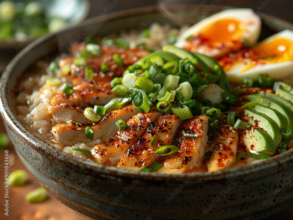 Congee Studio Shot with Chicken and Vegetables Congee Studio Shot with Chicken and Vegetables