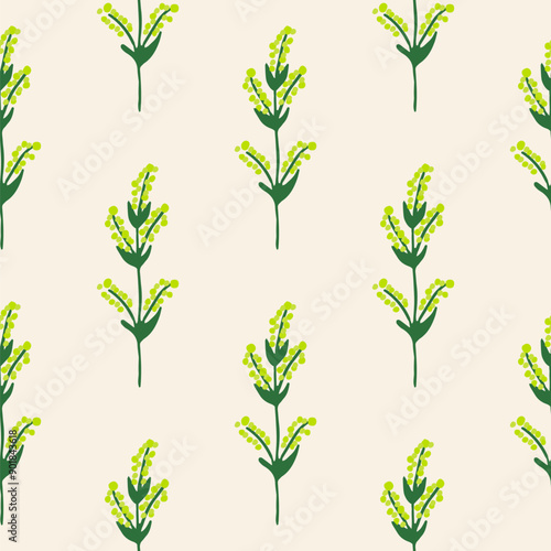 Floral seamless pattern. Cute summer background with flowers and leaves. Modern floral compositions. Fashion vector stock illustration for wallpaper, posters, card, fabric, textile © Anna Eshka