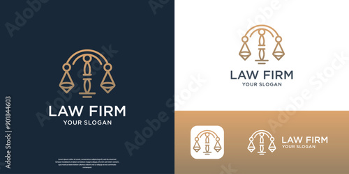 attorney and law logo modern design.abstract line style vector illustration.