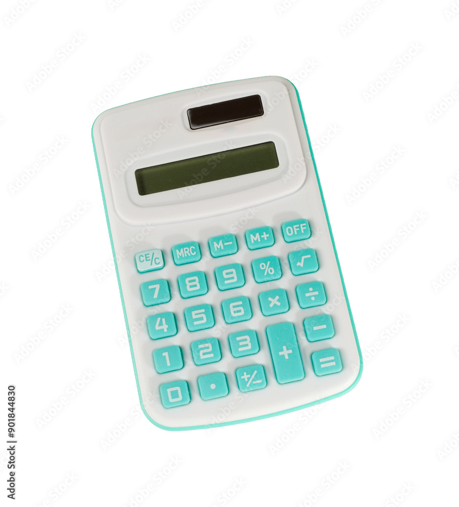 Calculator isolated on a blank background cutout. Calculator isolated on a blank background cutout.