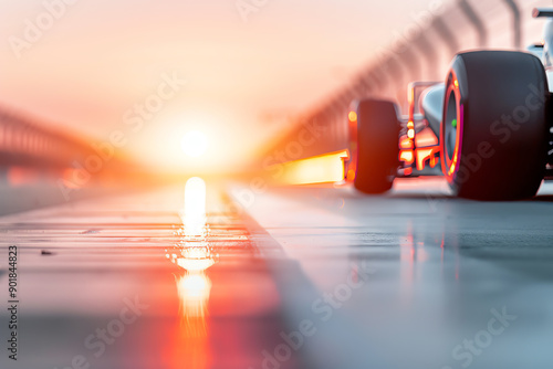 Intense view of the F1 car s rear diffuser, emphasizing its aerodynamic role, F1 car, downforce creation photo