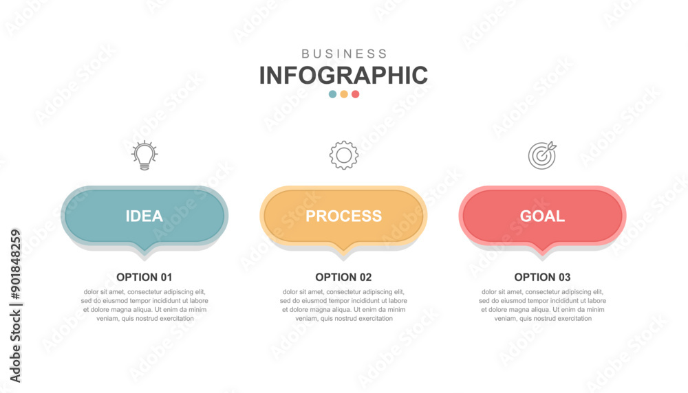 Fototapeta premium 3 steps infographic business concept design template vector