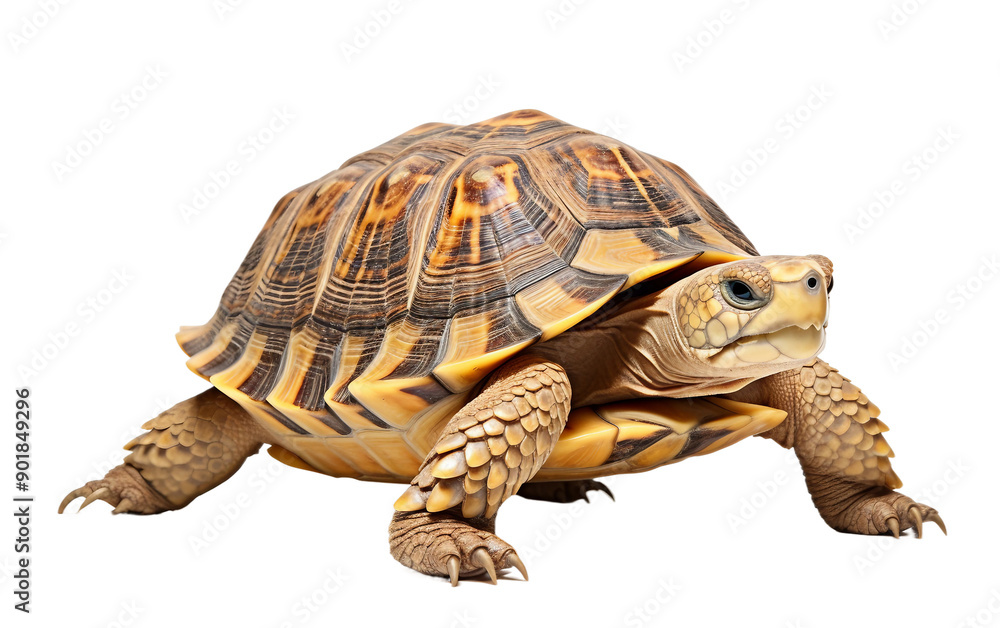 Obraz premium Detailed close-up of a tortoise with intricate shell patterns, ideal for reptile and nature-themed projects.