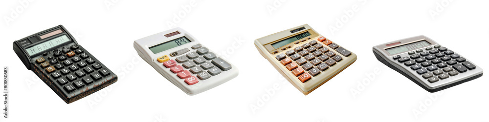 A calculator isolated on a white background. A calculator isolated on a white background.