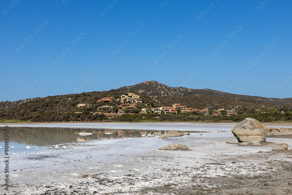 Fototapeta premium Salt Lake Shore in Sardinia