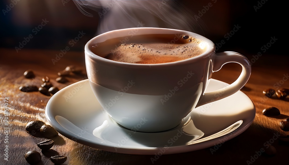 Obraz premium Steaming Coffee Cup