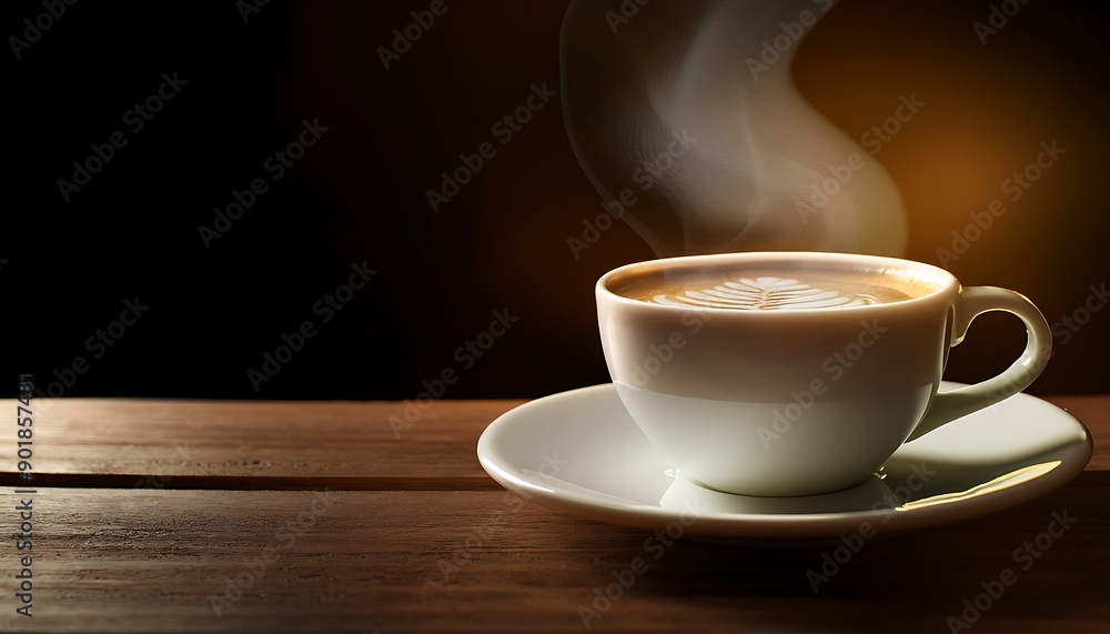 Obraz premium Steaming Coffee Cup