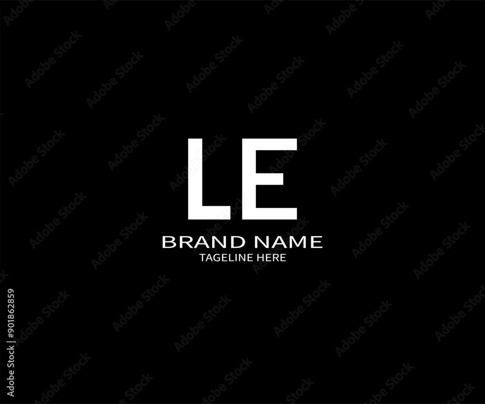 Obraz premium LE letter logo design on black background. LE creative initials letter logo concept. LE unique design.