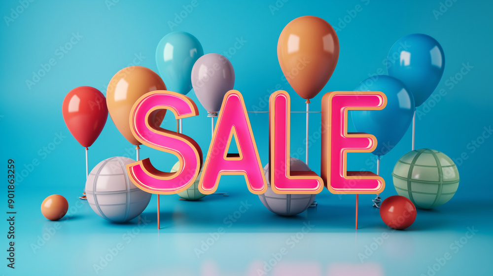 3D text sale on frame, bright sale banner 3D text sale on frame, bright sale banner