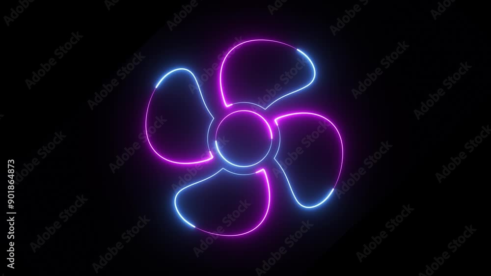 Five-wing special fan sign neon icon on black background. Blurred lightning. Animation.
Five-wing special fan sign neon icon on black background. Blurred lightning. Animation.