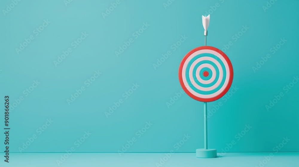A blue target symbolizing focus and achievement, positioned centrally in a minimalist setting. The image provides ample copy space for conveying messages related to goals, objectives, and strategy. A blue target symbolizing focus and achievement, positioned centrally in a minimalist setting. The image provides ample copy space for conveying messages related to goals, objectives, and strategy.