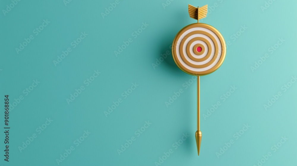 A minimalist and modern image featuring a gold target symbol on a plain background, with plenty of copy space for adding text or graphics. The design symbolizes precision, success, and accomplishment. A minimalist and modern image featuring a gold target symbol on a plain background, with plenty of copy space for adding text or graphics. The design symbolizes precision, success, and accomplishment.
