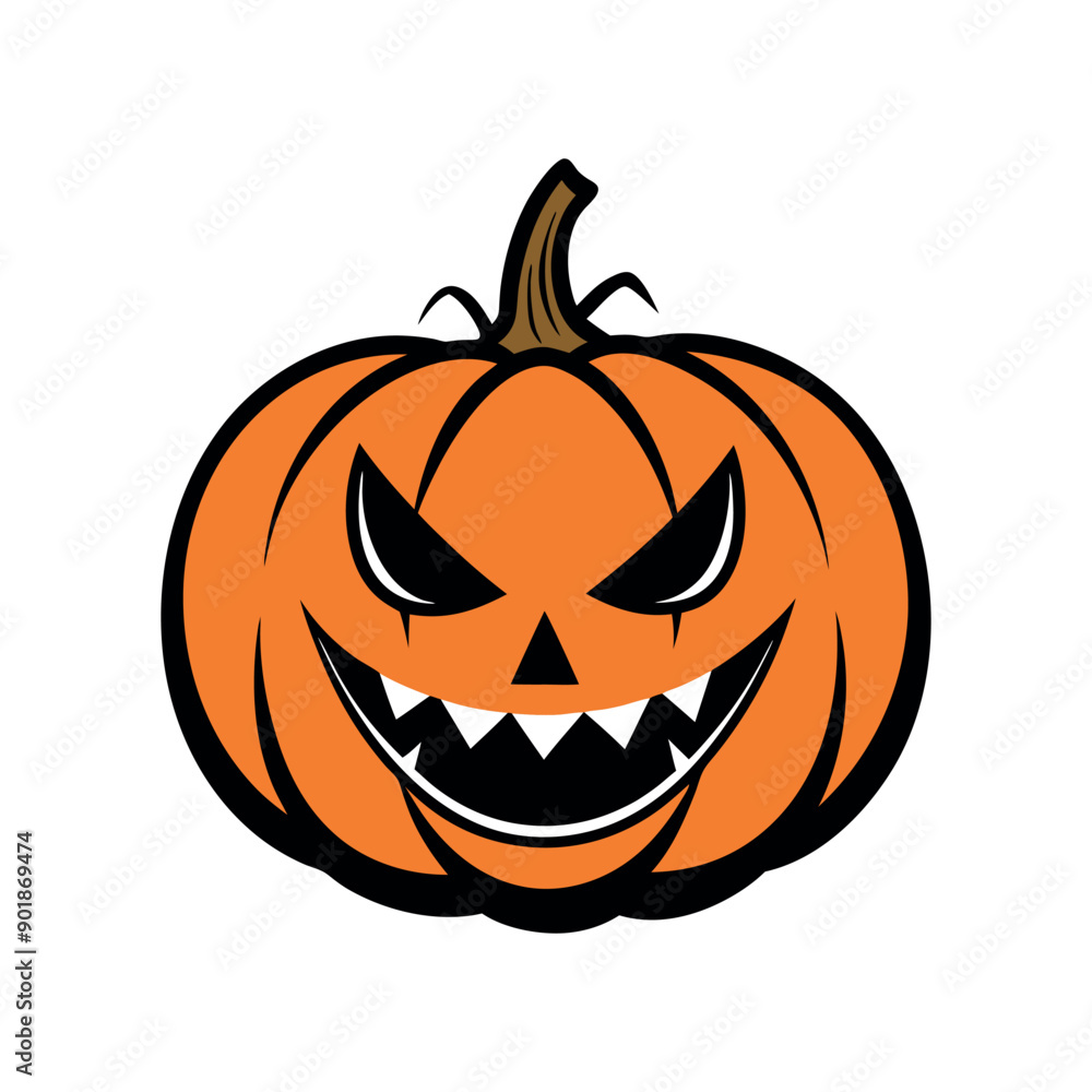 Fototapeta premium Vector Halloween pumpkin Clipart illustration On a White Background