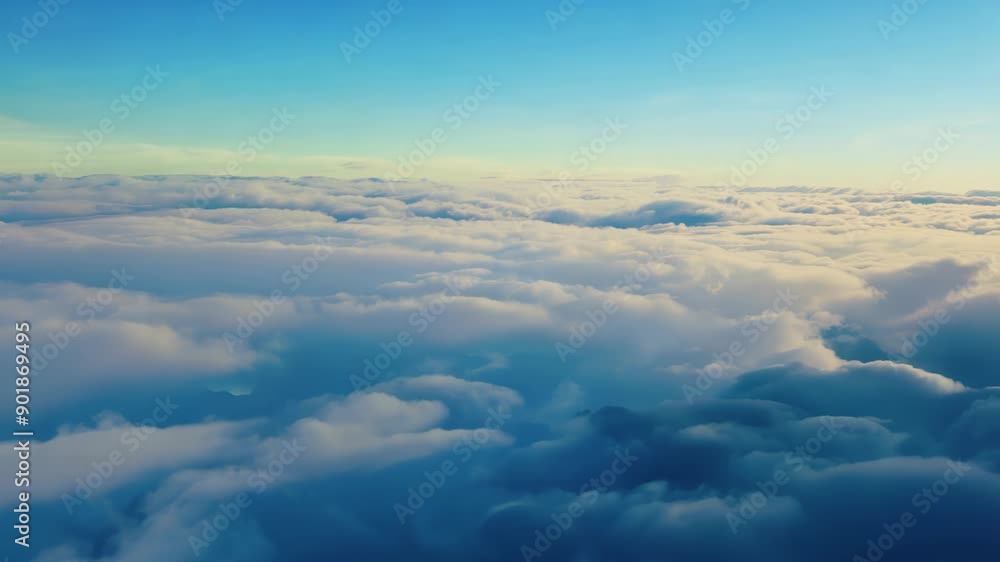 Calm Blue Sky Over a Blanket of Fluffy Clouds Calm Blue Sky Over a Blanket of Fluffy Clouds