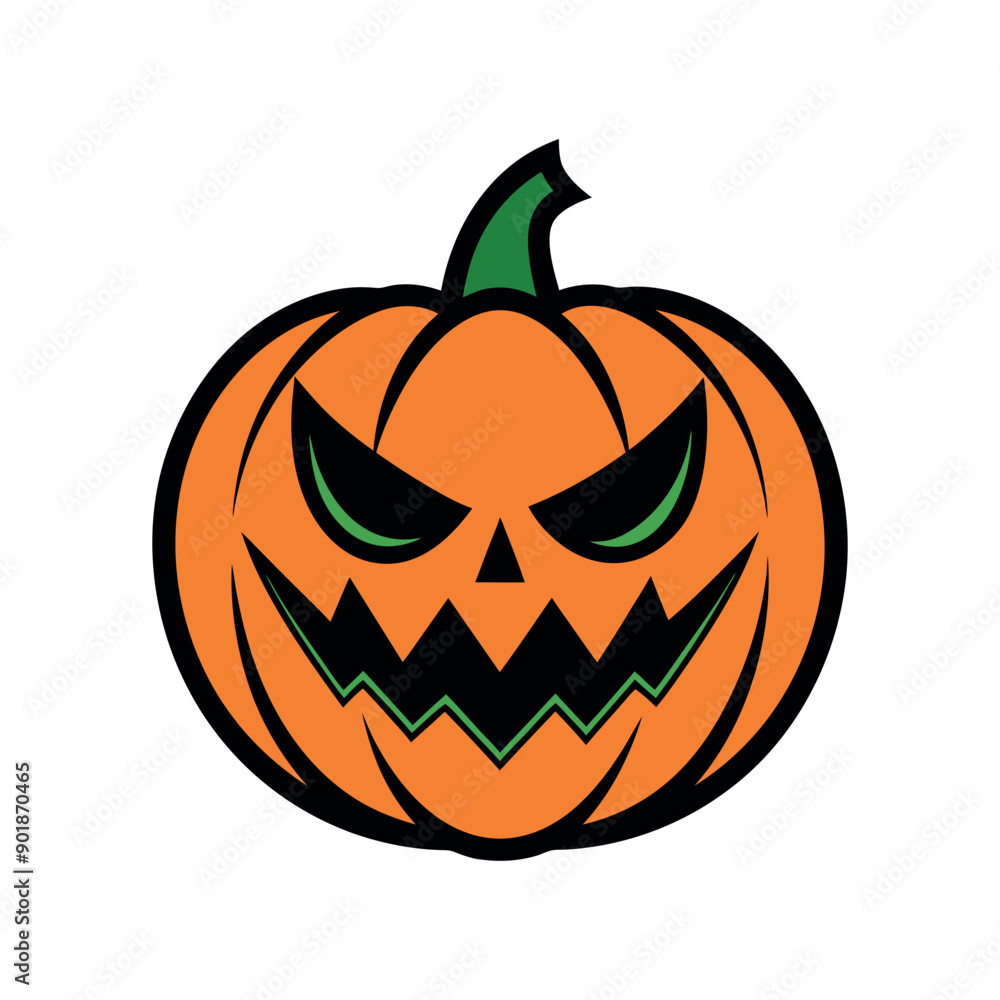 Fototapeta premium Vector Halloween pumpkin Clipart illustration On a White Background