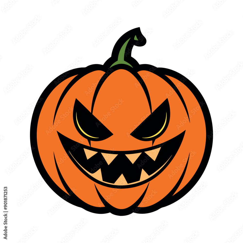 Fototapeta premium Vector Halloween pumpkin Clipart illustration On a White Background