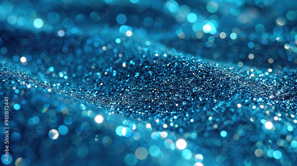 A close-up of a blue background featuring blue and white glitter in small circles on top A close-up of a blue background featuring blue and white glitter in small circles on top