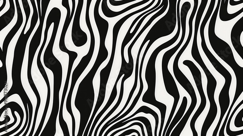 Wavy zebra pattern, monochrome, zebra texture, zebra wallpaper.