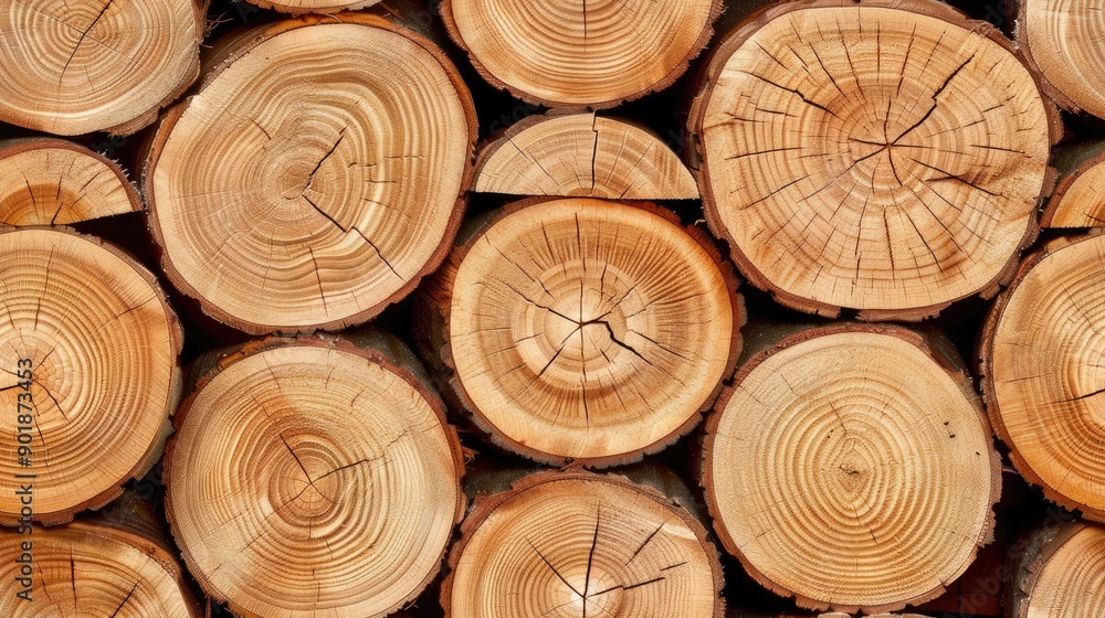 Wooden logs are arranged in a visually appealing pattern, showcasing their natural textures and colors, suitable for decoration or construction SEAMLESS PATTERN Wooden logs are arranged in a visually appealing pattern, showcasing their natural textures and colors, suitable for decoration or construction SEAMLESS PATTERN