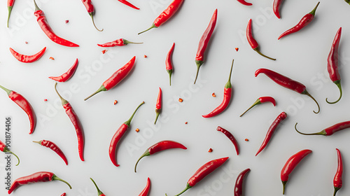 Red Chili pepper White Background Aspect 16:9