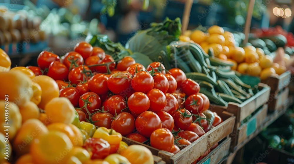Fresh vegetables at a farmers market Fresh vegetables at a farmers market
