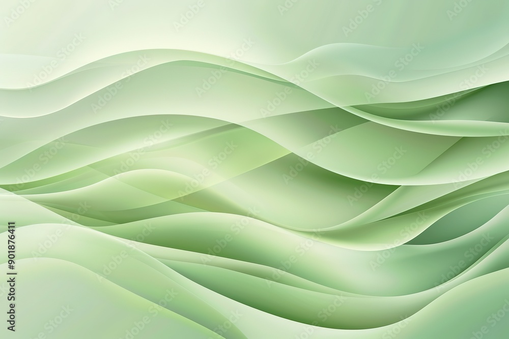 Fototapeta premium A green wave with a white background