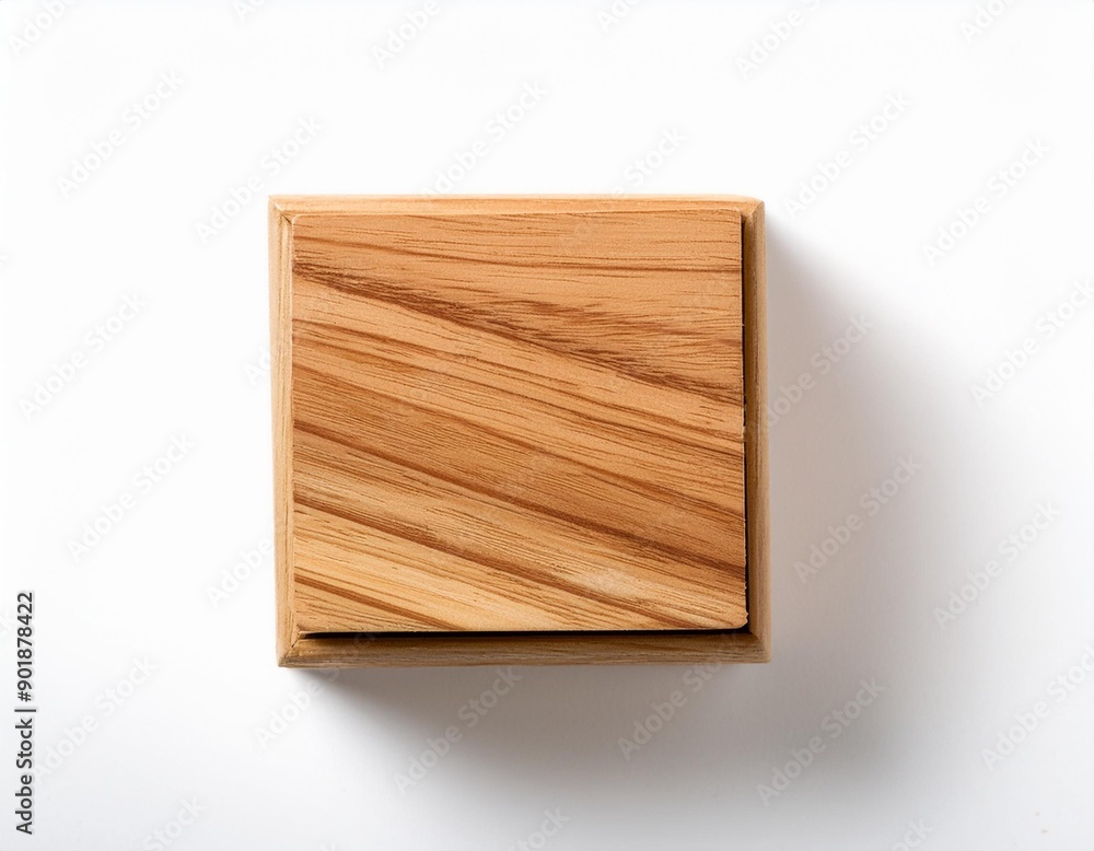 wooden block box concept with wood cube isolated on white background for mock up top view layout wooden block box concept with wood cube isolated on white background for mock up top view layout