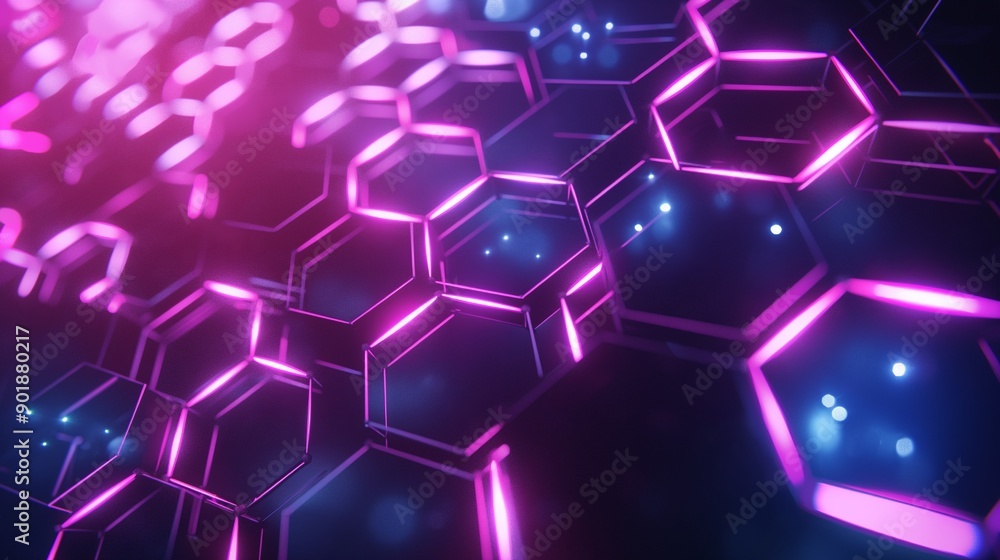 Neon Hexagons Background Neon Hexagons Background
