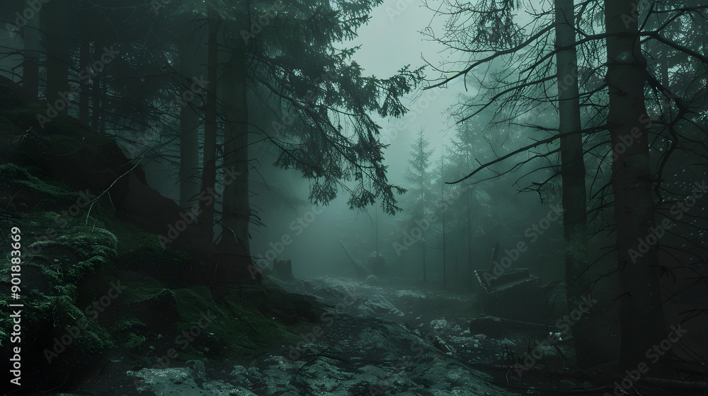 Fototapeta premium misty fores