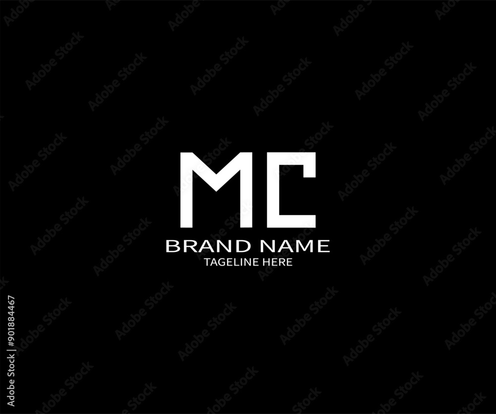 MC letter logo design on black background. MC creative initials letter logo concept. MC unique design MC letter logo design on black background. MC creative initials letter logo concept. MC unique design