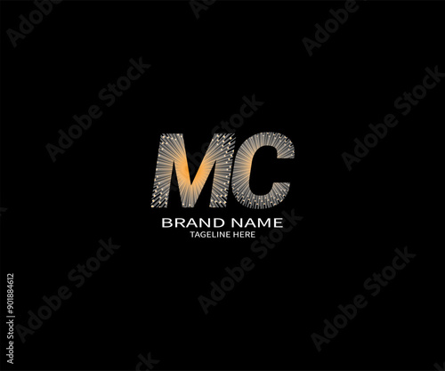 MC letter logo design on black background. MC creative initials letter logo concept. MC unique design