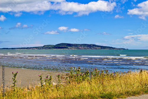 Photography Howth Head in Dublin, Ireland as viewed from Dollymount Strand.