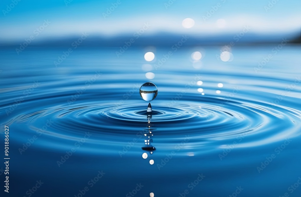 a drop of water falls over the surface of the sea a drop of water falls over the surface of the sea