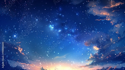 Anime sky art wallpaper background.