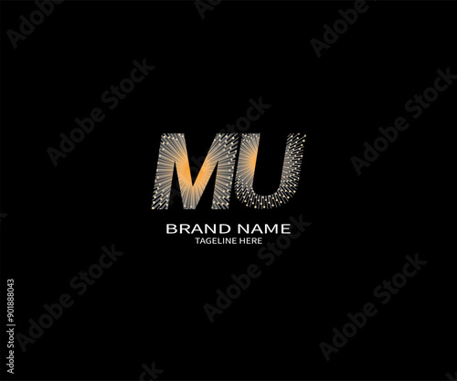 MU letter logo design on black background. MU creative initials letter logo concept. MU unique design