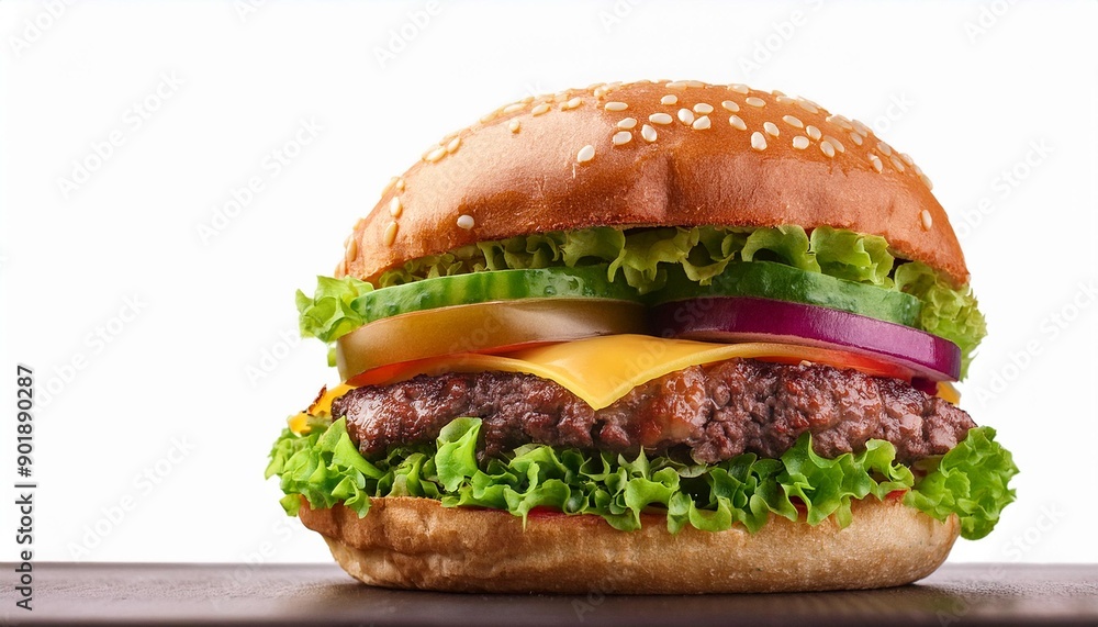 realistic juicy burger with tomato, cheese and lettuce, ai generated realistic juicy burger with tomato, cheese and lettuce, ai generated