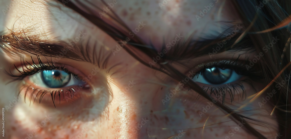 Close-up. Woman's eyes filling the entire frame. Close-up. Woman's eyes filling the entire frame.