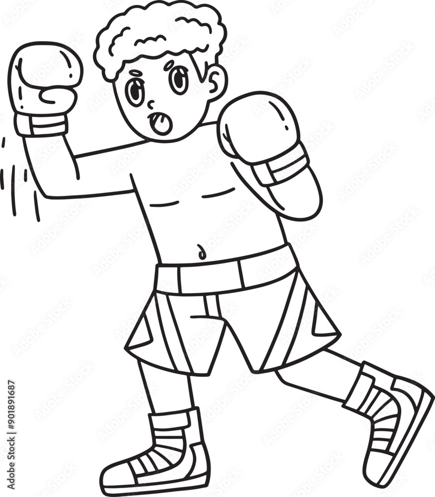 Boxing Boxer doing an Uppercut Punch Isolated Boxing Boxer doing an Uppercut Punch Isolated