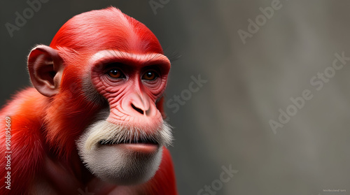 red bald monkey photo